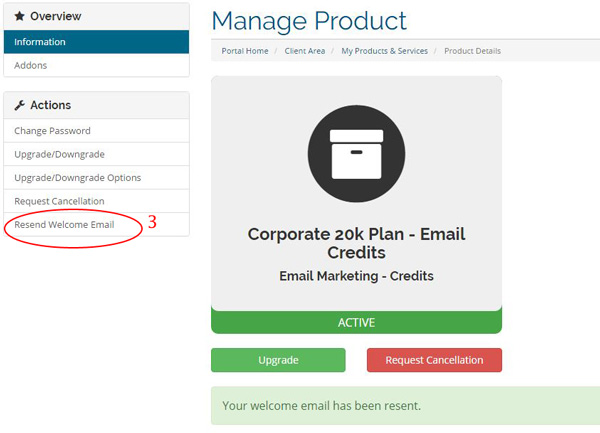 Resend Welcome Email Resend Welcome Email