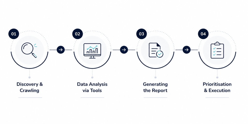 The Step-by-Step Website Audit Process - Visual Marketing Australia Infograph The Step-by-Step Website Audit Process - Visual Marketing Australia Infograph